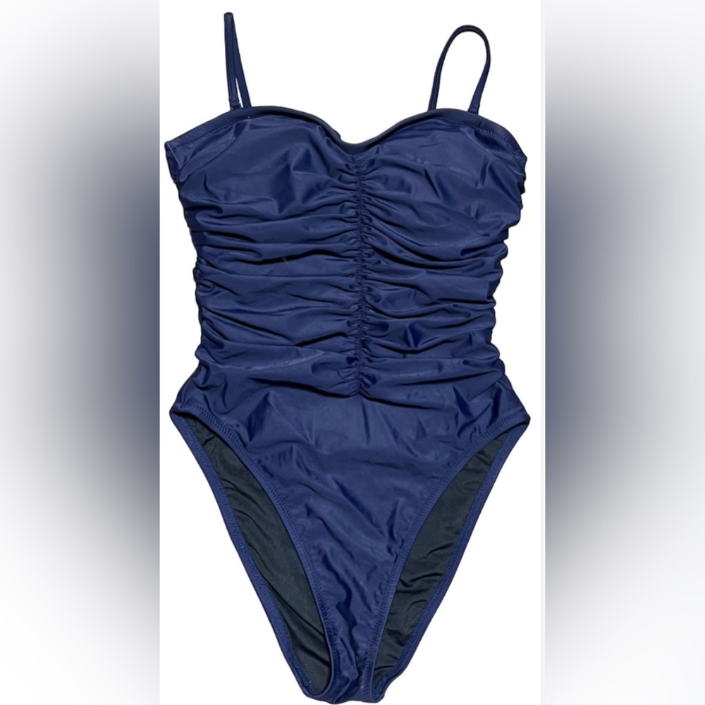 J CREW ruched, sweetheart neckline one piece swimsuit with removable straps